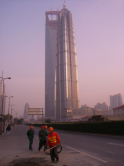 2007年12月現在建設中の『上海環球金融中心』